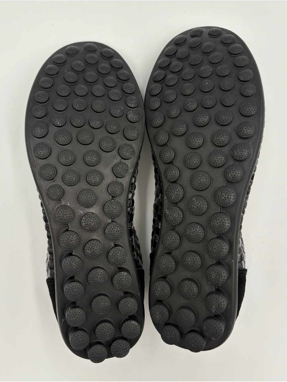 Bernie Mev Black Woven Shimmer Sparkle Balletcore Slip On Flats Size 9 - Picture 11 of 14